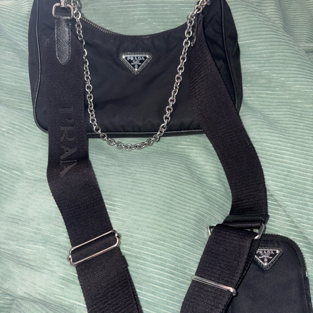 Prada Black Nylon Zip Pouch - Picture 1 of 9